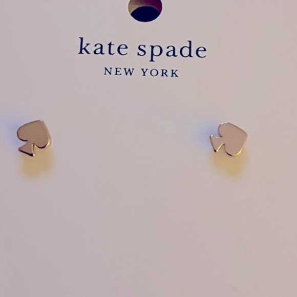 New Kate Spade Signature Spade Mini Rose gold Studs - Picture 6 of 8